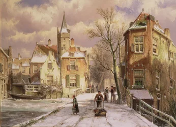 Skjuta en skottkärra i snön